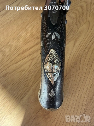 Уникален сребърен кремъчен пищов, снимка 3 - Антикварни и старинни предмети - 53841423