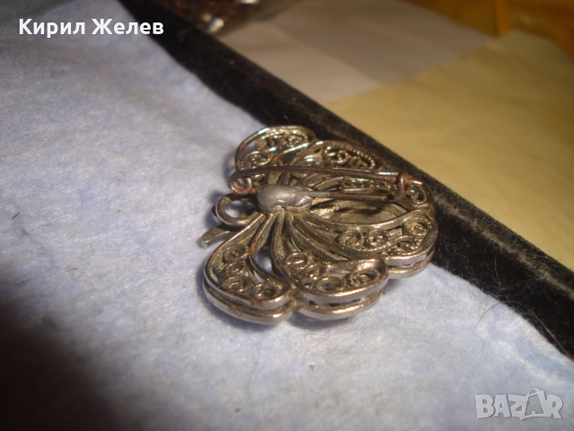 ВИНТИДЖ СРЕБРИСТА СКЪПОЦЕННА АРТ НУВО БРОШКА ВЕНЕЦИАНСКО СТЪКЛО МУРАНО 23453, снимка 10 - Антикварни и старинни предмети - 36061142