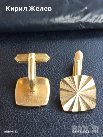 Луксозни ретро бутонели ръкавели позлатени за КОЛЕКЦИЯ ДЕКОРАЦИЯ 43433, снимка 3 - Други ценни предмети - 51526441