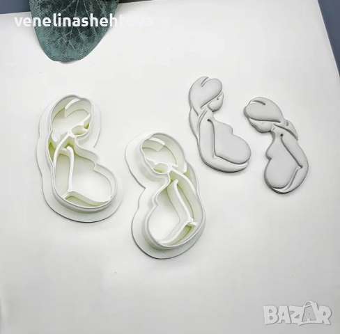 2 броя резци резец бременна жена фондан декорация торта бисквитки тесто 