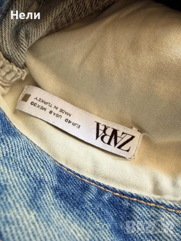 ZARA Дамски стилни широки дънки, снимка 7 - Дънки - 55993768