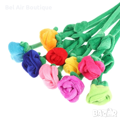 Плюшена роза, букет от рози, подарък за жена , снимка 3 - Други - 44532460