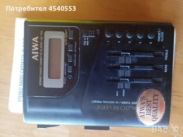 Walkman Aiwa HS-T55 , снимка 4 - Радиокасетофони, транзистори - 51162798