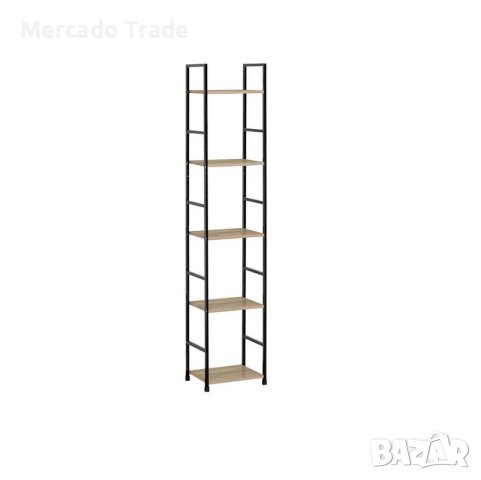 Рафт за библиотека Mercado Trade, Дървена с метална рамка, 5 рафта, снимка 2 - Етажерки - 41946954