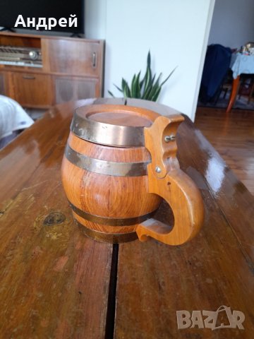 Стара дървена халба,чаша #2, снимка 3 - Други ценни предмети - 41935265