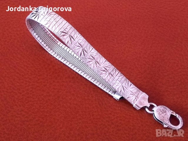 Уникална сребърна гривна , снимка 2 - Гривни - 41524797