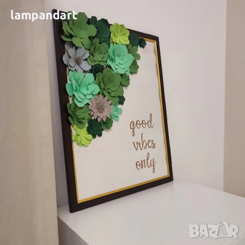 Картина пано с кактусчета + рамка, снимка 2 - Пана - 31174905