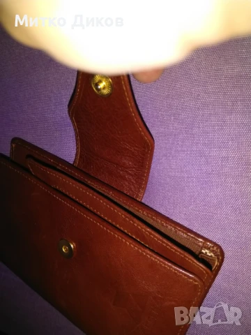 Gino Ferrari нов марков портфейл чантичка естествена кожа 16х10см и преградата за мобилен 75х150мм, снимка 4 - Портфейли, портмонета - 51422501