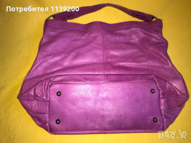 Италианска цикламена чанта естествена кожа, снимка 2 - Чанти - 36171772