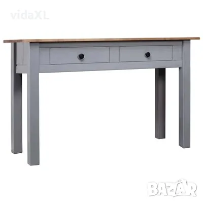 vidaXL Конзолна маса, сива, 110x40x72 см, бор масив, стил Панама(SKU:282680), снимка 1 - Маси - 49502106