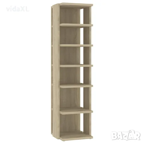 vidaXL Шкаф за обувки, дъб сонома, 27,5x27x102 см, инженерно дърво