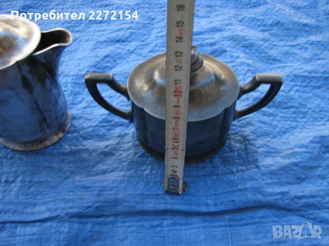 Фруктиера бонбониера поднос чайник захарница чаша и каничка, снимка 10 - Антикварни и старинни предмети - 33985455