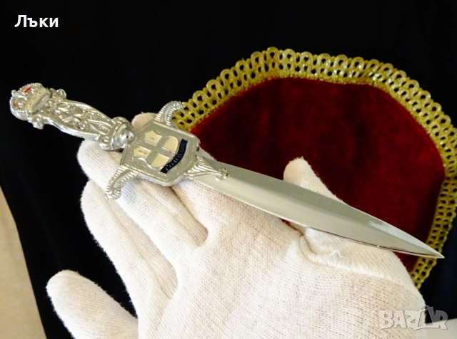 Посребрен нож за писма London,корона. , снимка 6 - Антикварни и старинни предмети - 52079594