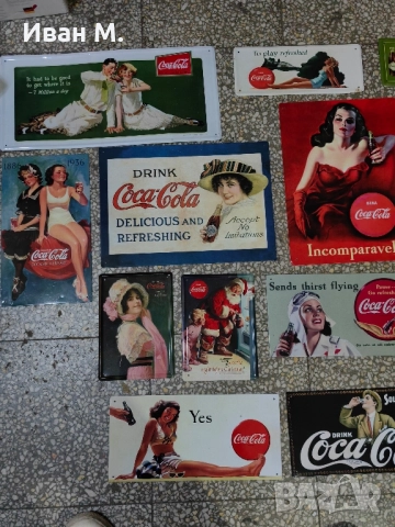 Лот 13 ламаринени табели на Coca-Cola , снимка 3 - Колекции - 52232848