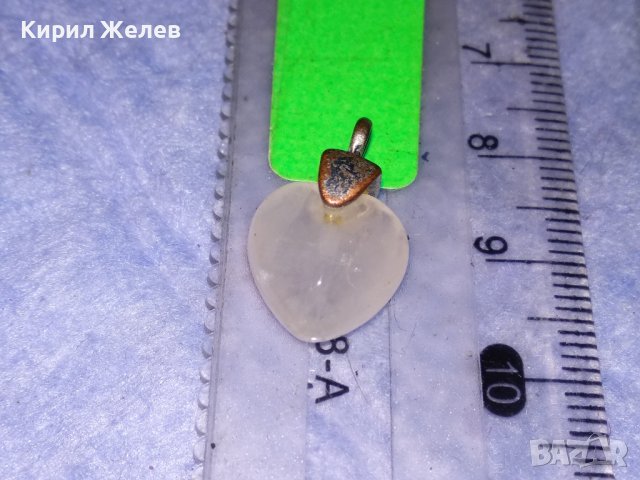 МИНИАТЮРНО СЪРЧИЦЕ от ФАСЕТИРАН МЛЕЧЕН КВАРЦ СТАР ВИНТИДЖ МЕДАЛЬОН 37010, снимка 4 - Антикварни и старинни предмети - 39955003