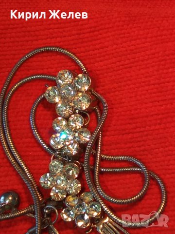 ИСКРЯЩО СТИЛНО ПОСРЕБРЕНО ФЛОРАЛНО КОЛИЕ ПЕНДАНТ АРТ МЕДАЛЬОН с ФАСЕТИРАНИ КРИСТАЛИ 3963, снимка 2 - Колиета, медальони, синджири - 35261394