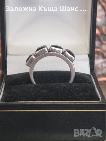 Сребърен пръстен с оникс 925 , снимка 4 - Пръстени - 41743021