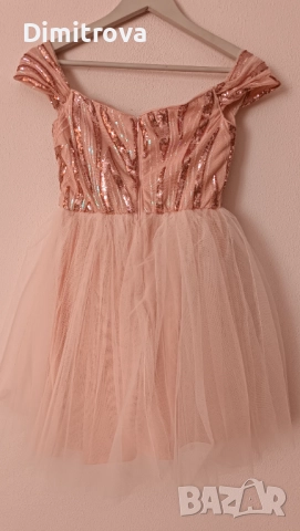 Елегантна бална рокля в розово, снимка 4 - Рокли - 51701394