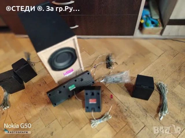 Субуфер и 5 броя тонколони Samsung PS-EW2-3, снимка 3 - Тонколони - 47306310