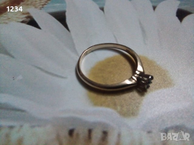 Златен пръстен с диамант годежен, снимка 4 - Пръстени - 39300662