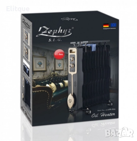 Радиатор,2500W,11 ребра,3 степени,Поставка за дрехи,Регулируем термостат