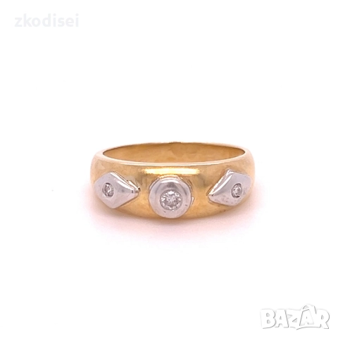 Златен дамски пръстен с диамант 4,41гр. размер:55 18кр. проба:750 модел:34686-5