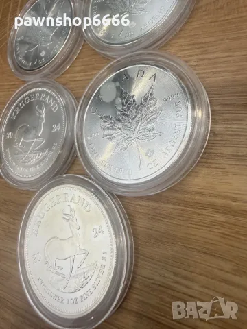 Лот инвестиционни сребърни монети по 1oz 9999 , снимка 2 - Нумизматика и бонистика - 55835045