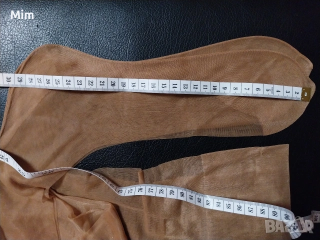 Дамски чорапи  с ръб за жартиери,цвят телесен голям размер , снимка 3 - Бельо - 53171306