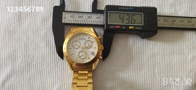 Кварцов мъжки Швейцарски часовник, работещи всички стрелки, бял циферблат, снимка 2 - Мъжки - 53578907