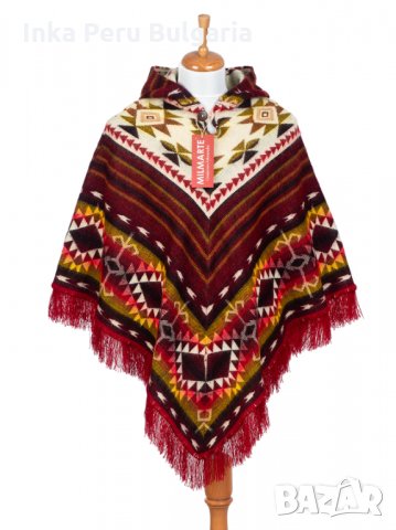 Автентично еквадорско дамско вълнено пончо, различни цветове, снимка 3 - Блузи с дълъг ръкав и пуловери - 35855974