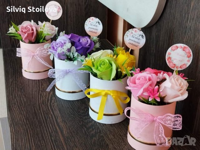 🌿НОВИ🌿 свежи бюджетни предложения със три броя сапунени цветя за любимата учителка☘️🌷🌼💐, снимка 11 - Подаръци за жени - 41998664