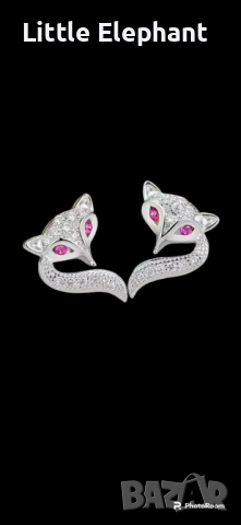 Pre order Сребърни обеци лисици,колекция,"Animals"/нови