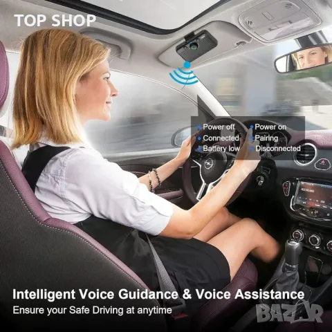 1Mii Bluetooth 5.3 високоговорител за кола, Hands-Free Bluetooth високоговорител, снимка 3 - Bluetooth тонколони - 48776962