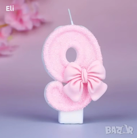 Розова блестяща цифра-свещ с панделка , снимка 9 - Други - 53607385