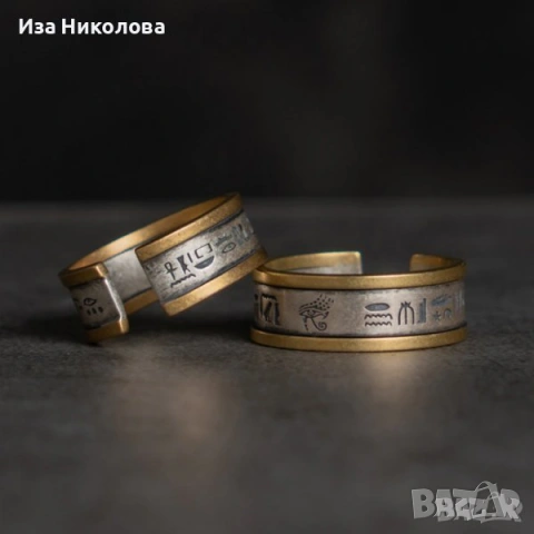 Сребърен пръстен котка, рози, перла, окото на Ра, снимка 12 - Пръстени - 41906917