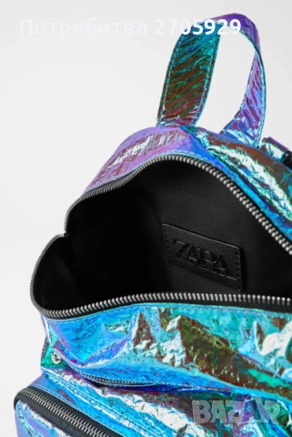 Zara шанжирана ефектна раница цвят хамелеон, снимка 6 - Кенгура и ранички - 51470601