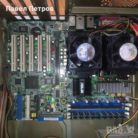 Платка ASUS двупроцесорна с 2х Xeon 2.6GHz Core Duo стар ретро компютър , снимка 2 - Дънни платки - 42546643