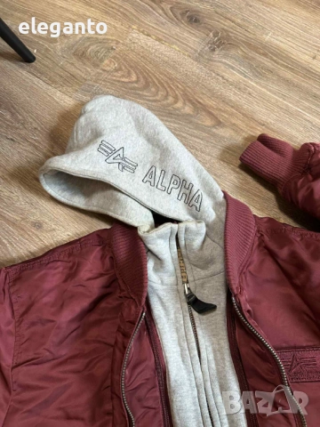 Мъжко яке бомбер Alpha Industries MA-1 D-Tec Hood Bomber Jacket , L размер , снимка 8 - Якета - 53268893