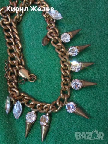 ЗЛАТИСТА ПЪНКАРСКА КРИСТАЛНА ОГЪРЛИЦА КОЛИЕ ГЕРДАН 23741, снимка 9 - Колиета, медальони, синджири - 35353326