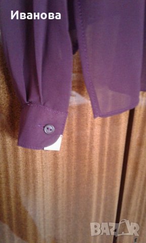 Риза с дълъг ръкав бордо, снимка 5 - Ризи - 34569848