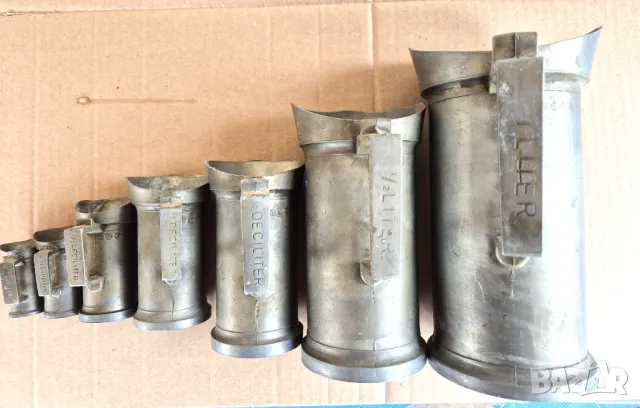 Комплект  стари мерки за течности , снимка 4 - Антикварни и старинни предмети - 49664984