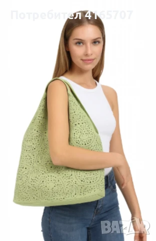 Стилна дамска чанта с вътрешен несесер, снимка 4 - Чанти - 50725934