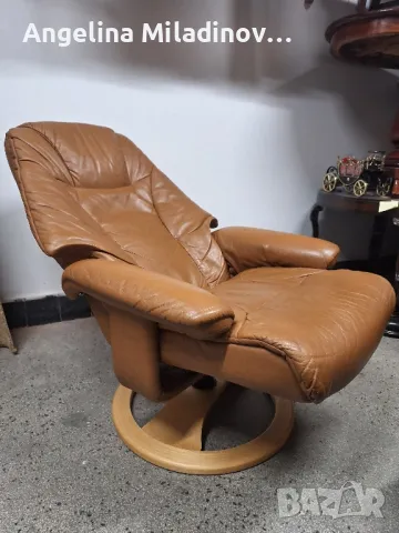 Фотьойл,  кресло естествена кожа със зони за релакс 