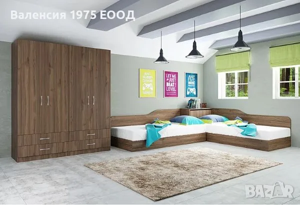 Юношеско обзавеждане Сити 7064 орех или сонома, снимка 2 - Мебели за детската стая - 49920216