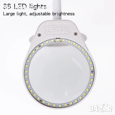 Професионална мощна увеличителна настолна лупа 10X увеличение с LED осветление за четене гоблени, снимка 4 - Други инструменти - 50921138