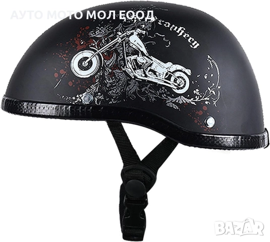  Каска за мотор тип канче - Черен Мат/Гланц., снимка 2 - Аксесоари и консумативи - 51433604