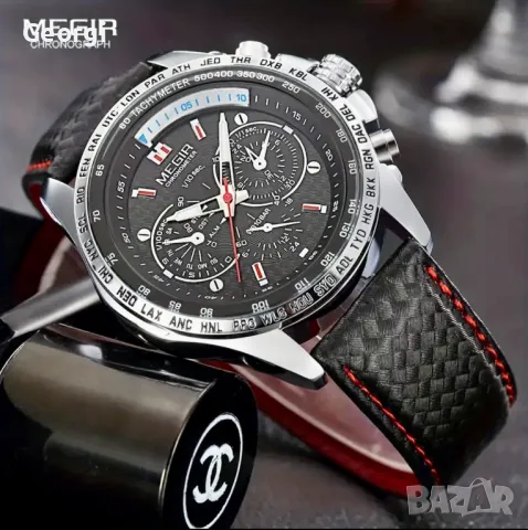 Спортно/Елегантен Мъжки кварцов часовник MEGIR* action !!, снимка 4 - Мъжки - 49531360
