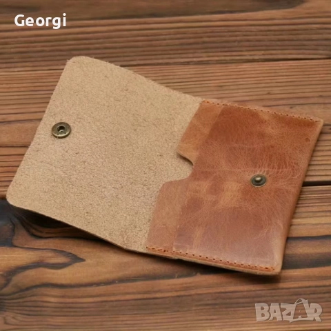 Мек ръчно изработен портфейл от естествена телешка кожа., снимка 2 - Портфейли, портмонета - 52856024