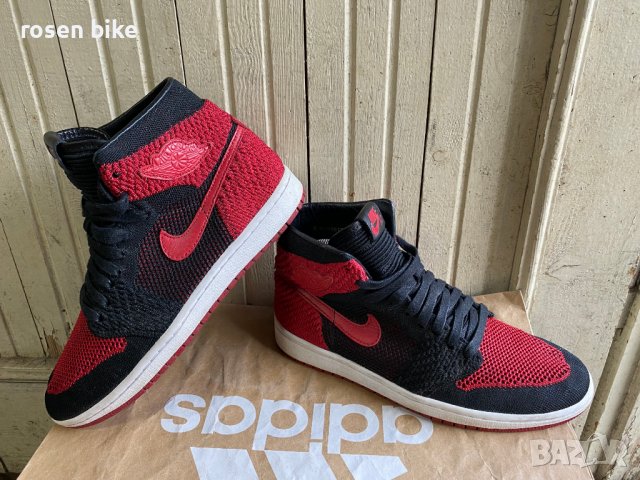 ''Jordan 1 Retro High OG Flyknit Bred''оригинални маратонки 41 номер, снимка 1