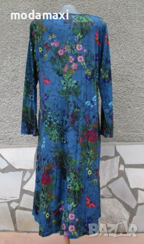 3XL Нова миди рокля в океанско синьо, снимка 9 - Рокли - 41870768